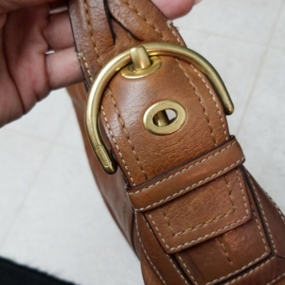 LARGE Vintage COACH brown purse leather hobo bag - Picture 3 of 7